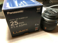 Panasonic Lumix Leica  G 25mm f/1.4 Aspherical DG Lens -H-X025 -