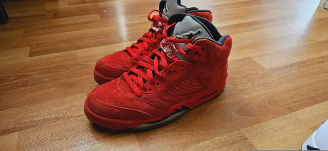 Jordan 5 red suede in Men's Shoes in Lethbridge - Image 5