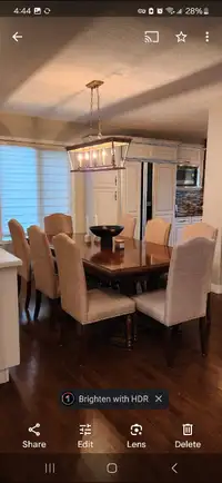 8 x beige dining chairs 