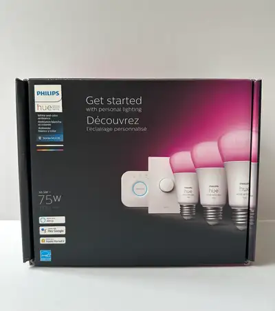 Philips Hue White and Colour Ambiance 3-Bulb Starter Kit, View more