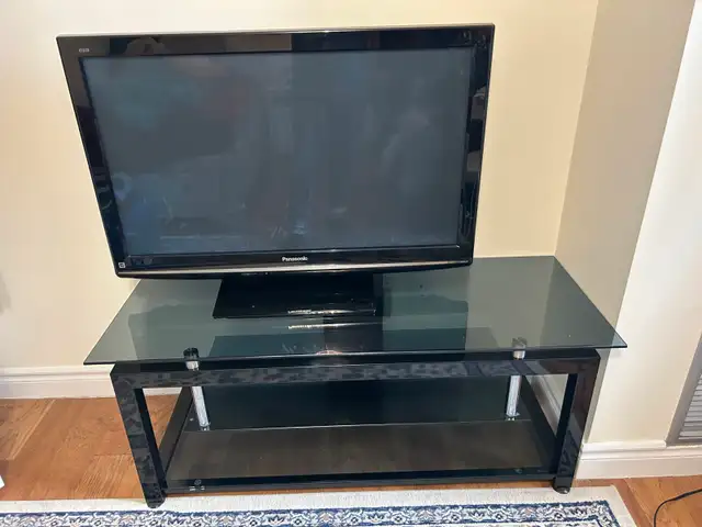 TV stand with 3 levels of glass and metal. in Desks in City of Toronto - Image 3