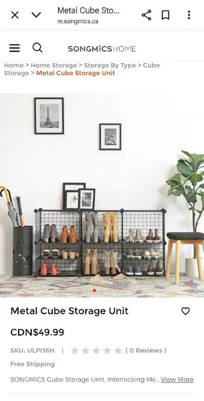 SONGMICS Cube Storage, 16 Pair Shoe Rack, DIY Shoe Organizer with Divider Design, Clothes Storage Or...