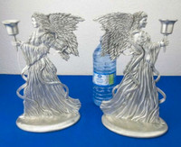 2 brand new with tags Large Seagull Pewter Angel Candle Holders