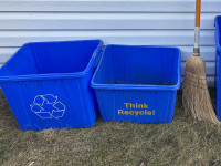Blue recycling bins - 12”