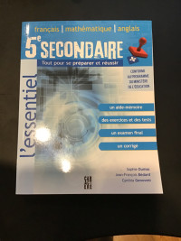 Livre 5e secondaire (français, mathématique, anglais)