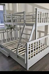 ooden bunk bed with drawers available for sale