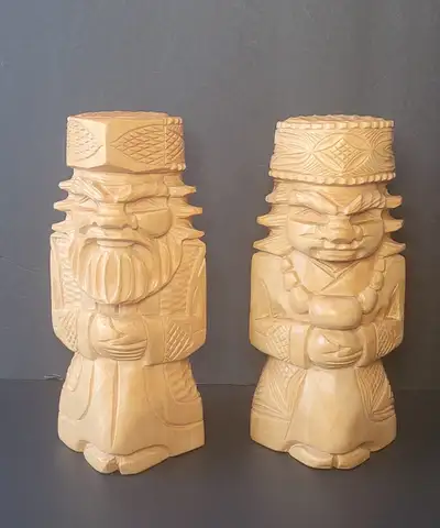 Vintage Japanese Wood Carving Nipopo Kokeshi Ainu Dolls, View more