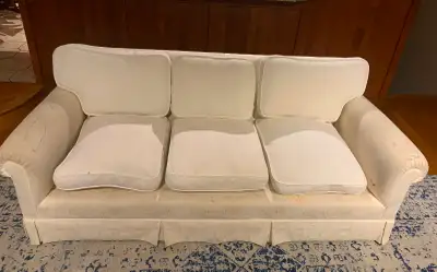 80” long. Very sturdy and solid wood. The only problem is markers and stains on it, but the covers a...