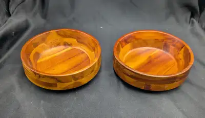 Pair of 7 Inch Wooden Bowls Rustic Wood Serving Bowls Farmhouse, View more