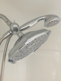 Barely used showerhead with hand shower in Chrome for sale