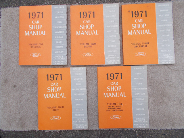 1971 FORD CAR SHOP MANUALS in Other Parts & Accessories in Prince George