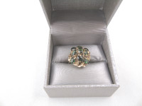 Antique 18K Gold Ring Green Topaz Stones Stamped