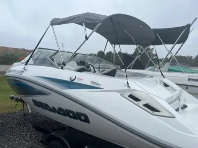 READY FOR SUMMER FUN! BARELY USED FAST AND FUN SEA DOO JET BOAT! LOW HOURS APPROX 90HRS TOTAL ONLY!...