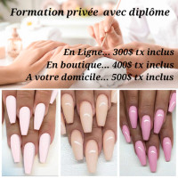 +++ COURS PRIVÉE DE POSE D'ONGLE AVEC DIPLÔME +++  FORMATION PRI