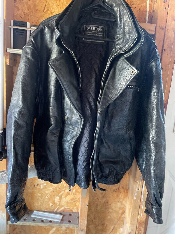 Black leather jacket oakwood classic in Men's in Mississauga / Peel Region