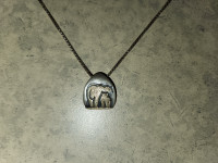 Silver chain and polar bear pendant