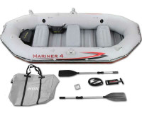 Intex Mariner 4 Inflatable Boat Kit with Free New Motor Mount