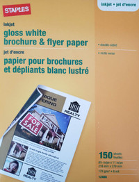 Papier pour brochures blanc lustré 130 feuilles + étiquettes
