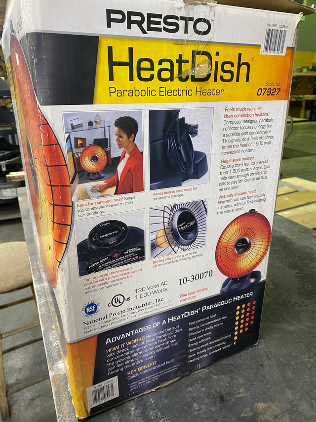 Presto Heat Dish, Parabolic Electric Heater in Heaters, Humidifiers & Dehumidifiers in North Bay - Image 2