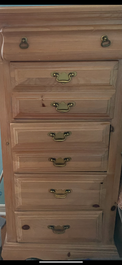 Tall boy oak dresser, View more