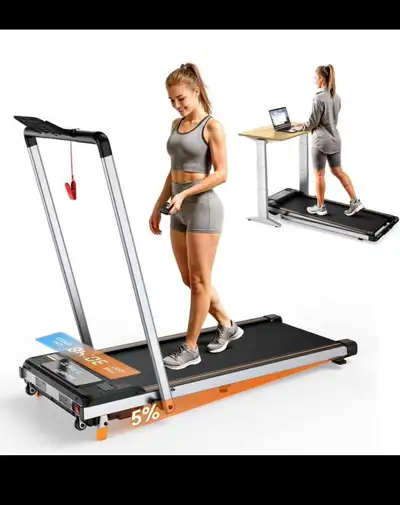Fithrill Foldable Walking Pad with Handle Bar, 5% Incline, 2 in , View more