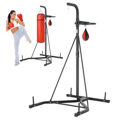 2 in 1 Punching Bag Stand, Steel Heavy Duty Workout Equipment, A, View more