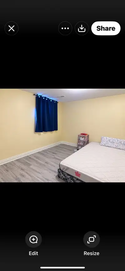 This clean and comfortable bedroom is available for rent in a well-maintained 2-bedroom basement sui...