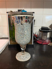 Chipped mirror/ glass vase