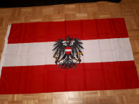 Austria flag with crest