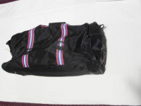 Black tote with red and blue detail