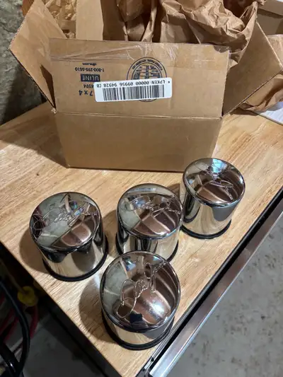 4 Pack 3-1/2 Inch Center Caps Push Through for Trailer Truck or RV Wheels. Rims 3-1/2” Center Bore....