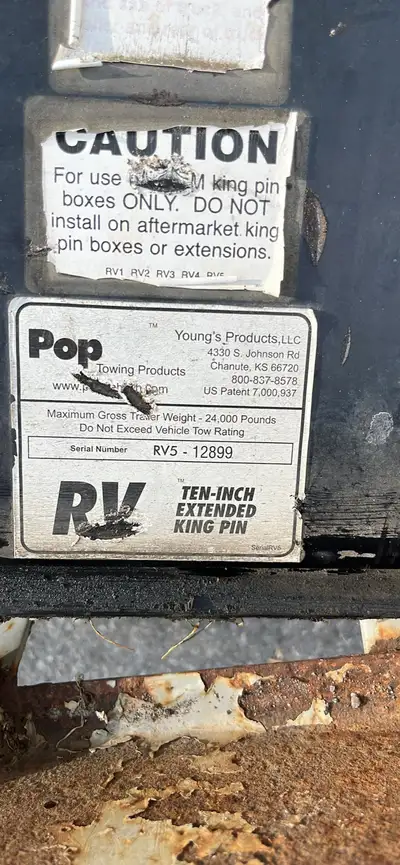 10” extended king pin. Fits on any 5th wheel. Great for short bed trucks.