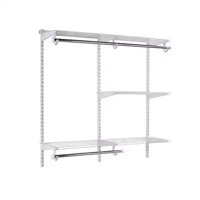 Rubbermaid expandable closet or garage shelving system, View more