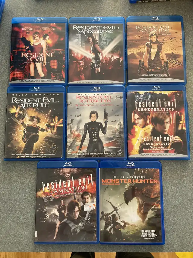 Monster Hunter Resident Evil 1 2 3 4 5 Milla Jovovich bluray EUC
