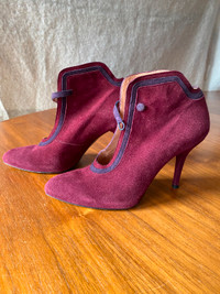 womens leather shoes, burgundy