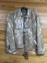 Leather faux Brown Suede men E/A men bomber jacket New