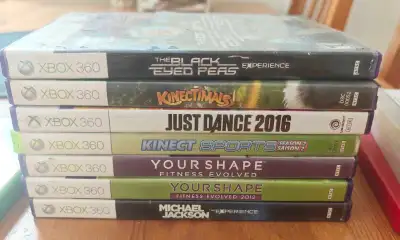 Lot 7 jeux Xbox 360 Kinect CIB – Just Dance, Kinect Sports, etc., View more