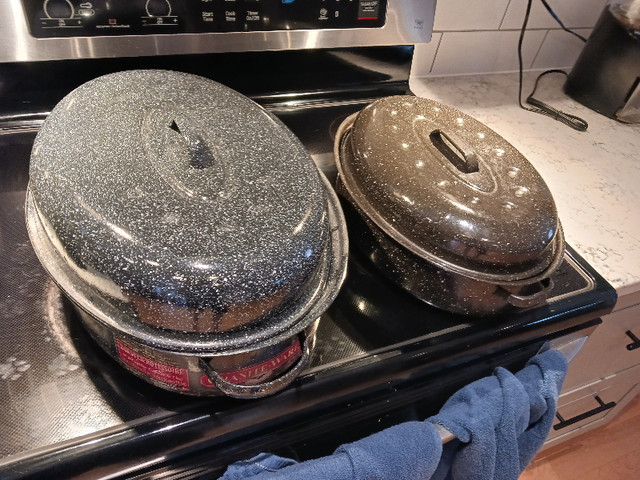 Two Graniteware Turkey Roasters - Perfect Condition in Kitchen & Dining Wares in Winnipeg