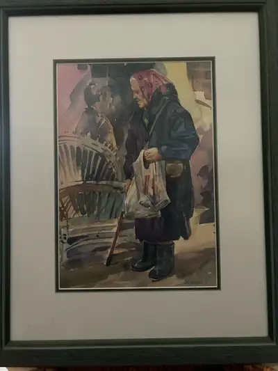 Local artist Custom framing, double mats and wooden frame Original