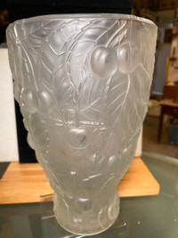 Czech Cherry Vase Josef Inwald Thirties Satin Glass Vase