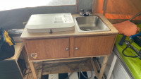 Camper stove and sink cabinet