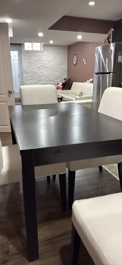 Dining table set with 4 chairs, View more