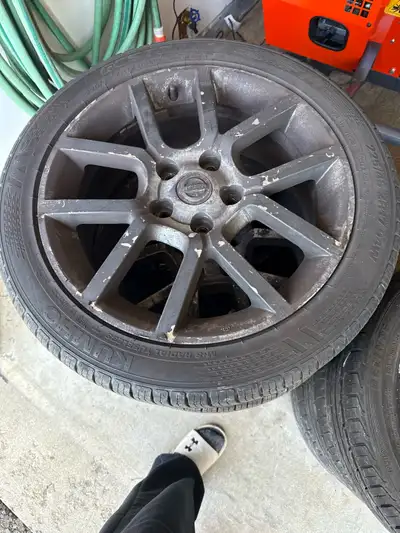 Just like New, lots of tread left 225/45R 17 tires and rims 5 Bolt $200