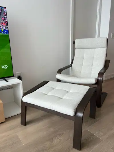 IKEA POÄNG Armchair and Footstool, View more