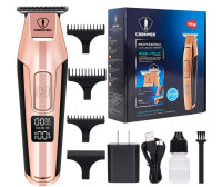 Rechargeable Cordless Hair Trimmer with LCD Display and 5 speeds