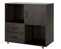 File Cabinet Mobile Lateral Filing Cabinet with Wheels,