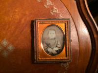 #2 Antiq Steel Engraved Daguerreotype Young Child Ornate Frame