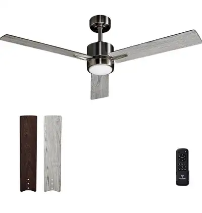 FACTORY-SEALED - VAGIZM 52" Ceiling Fan w/ Light & Remote, View more