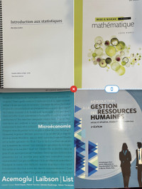 Livre( microéconomie, ressources humaines, math, statistiques)