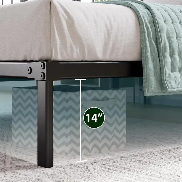 ZINUS Yelena 14 Inch Metal Platform Bed Frame in Beds & Mattresses in City of Toronto - Image 4